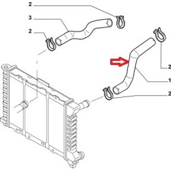 Upper radiator hose - Alfa Romeo 156  2,4 JTD