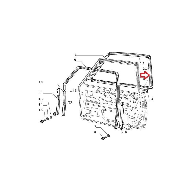 Left molding - Lancia Delta (1986 -- 1994)