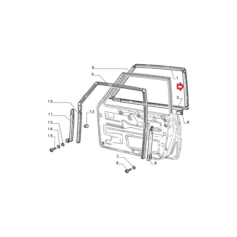 Right molding - Lancia Delta (1986 -- 1994)