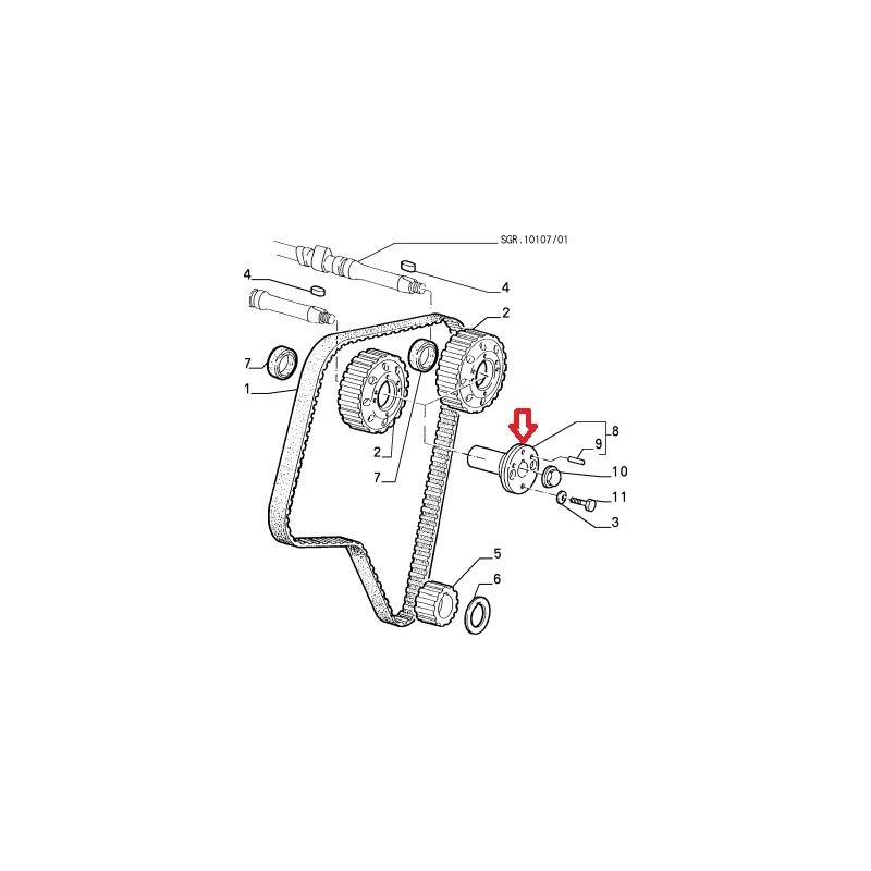 Timing belt pinion support -  Alfa Romeo GTV / Spider 2,0 Turbo V6