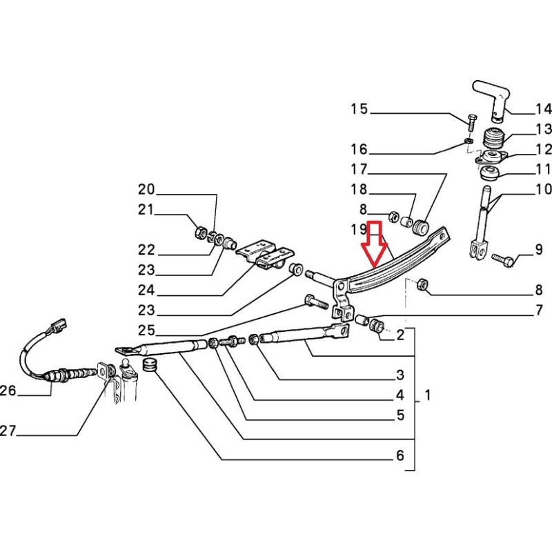 Gearshift lever - Fiat Panda 4X4 (1985 -- 2003)