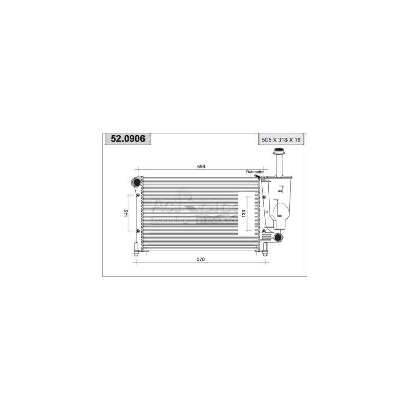 Engine cooling radiator - Nouvelle  Fiat Panda  1,1 / 1,2