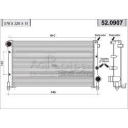 Engine cooling radiator - Nouvelle  Fiat Panda  1,1 / 1,2