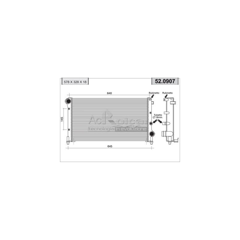  Radiateur d'eau moteur - Nouvelle  Fiat Panda  1,1 / 1,2 