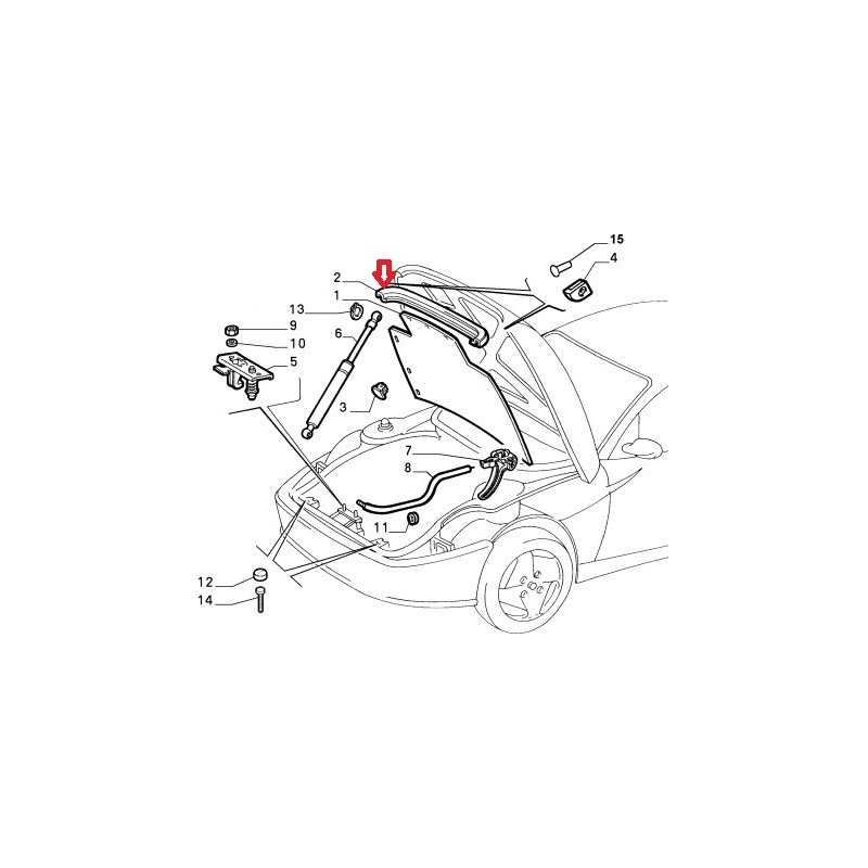 Guarnizione cofano anteriore  - Fiat Coupe