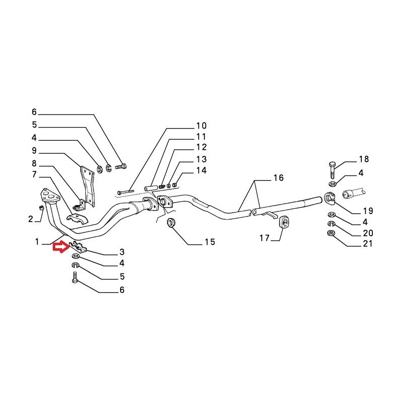 Exhaust bracket - Fiat Panda 4X4