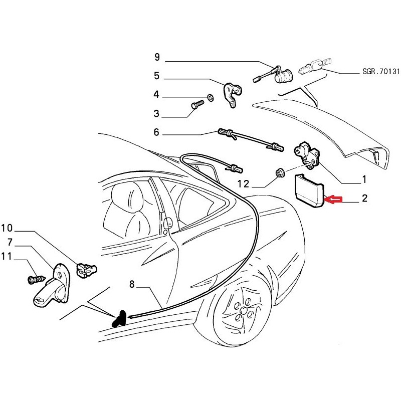 Couvercle de serrure - Fiat Coupe