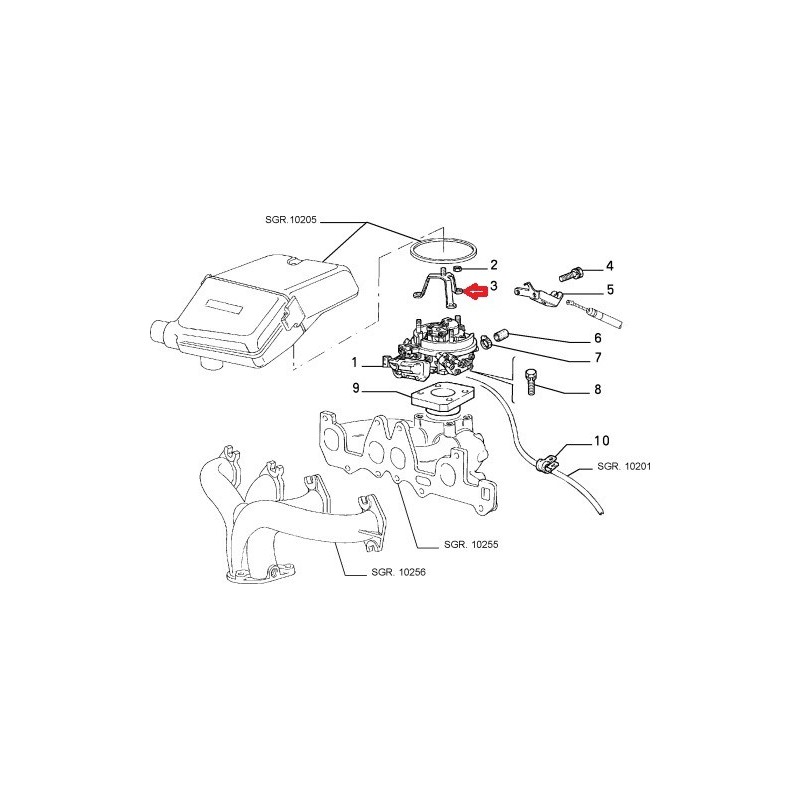 Air filter bracket - Fiat Panda / Uno