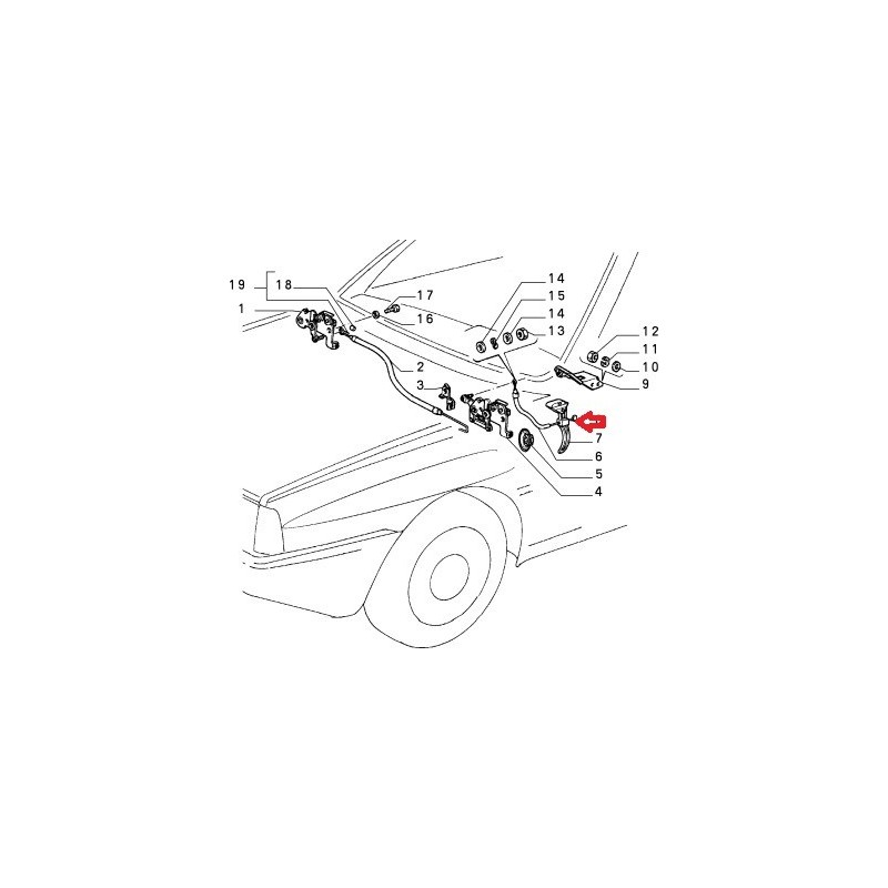 Bonnet handle  - Lancia Delta All