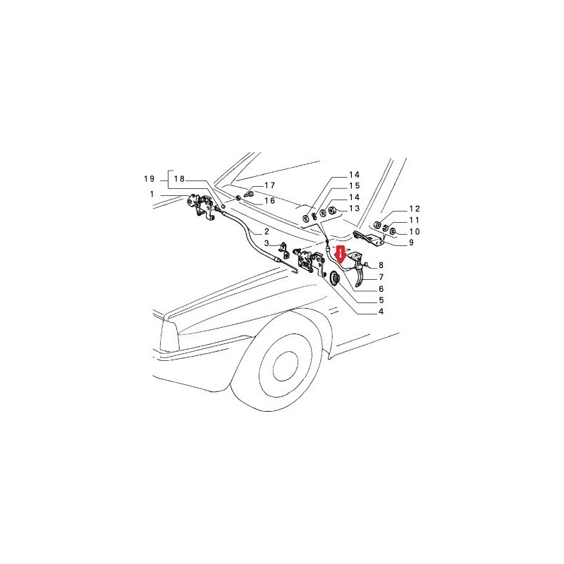 Cable de capot - Lancia Delta Toutes